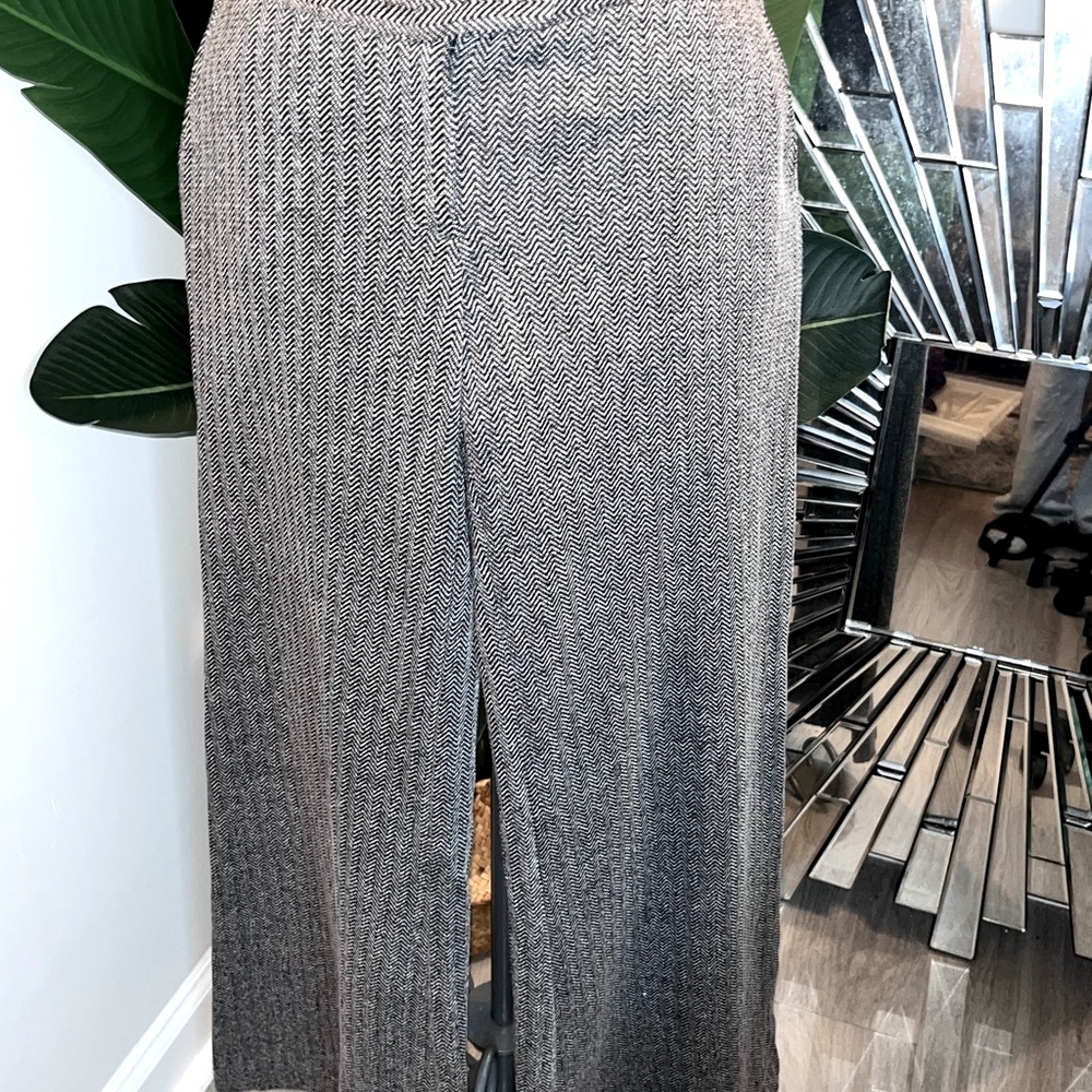 Black & White Twill Dress Pants